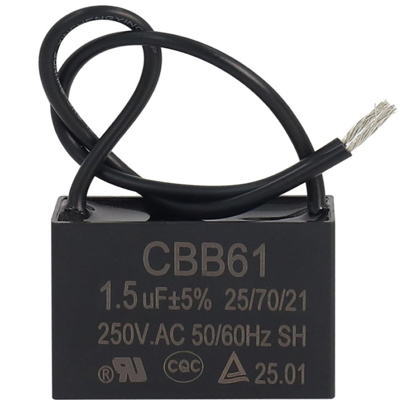 Capacitor 1.5uF 4-Pin Square Motor Run 450V AC 40mm × 40mm × 20mm with Leads