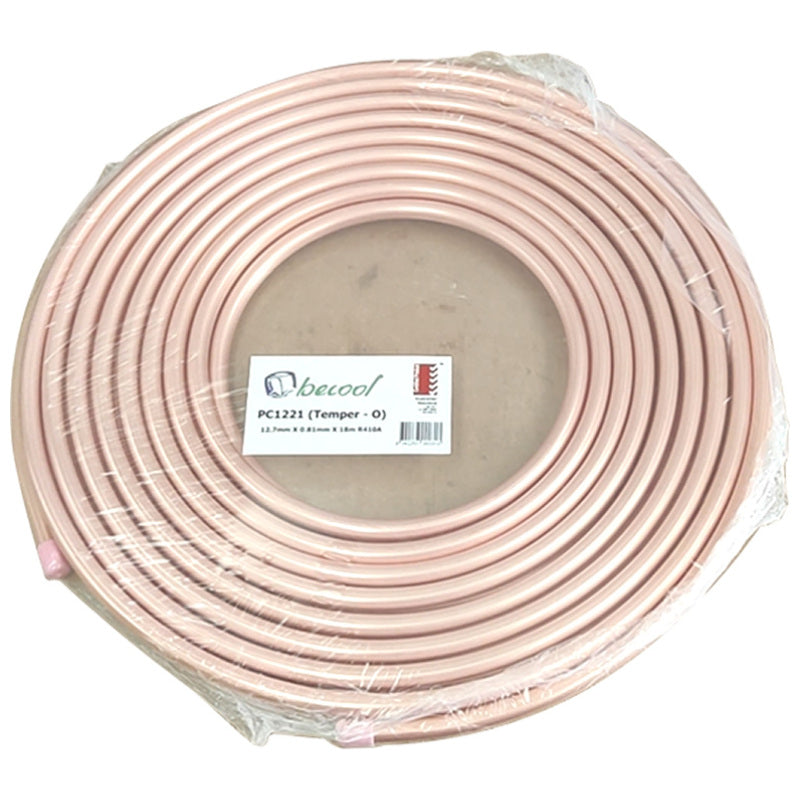 Copper Pan Coil for R410A Air Conditioning Systems 1/2" x 18M