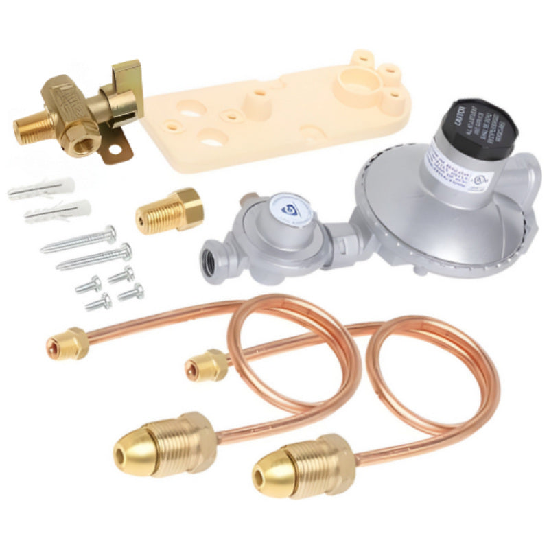 Dual Cylinder LPG Installation Kit – 500Mj Regulator Manual Changeover with Bracket & Pigtails