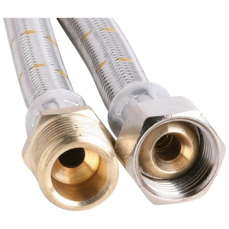 Bromic 10mm Stainless Steel Gas Hose 1/2" BSP FC x 1/2" BSP M (600mm)