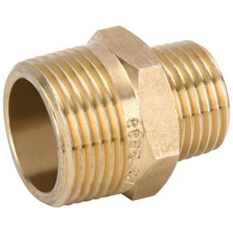 Metforge Hexagon Reducing Nipple Brass 20mm x 15mm (Lead Free)
