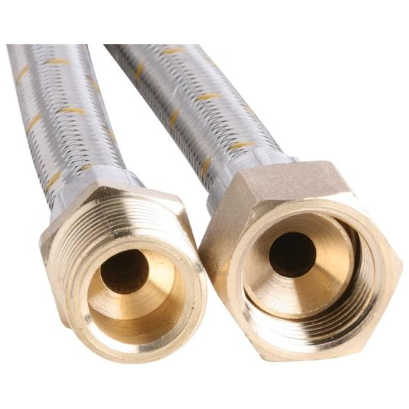 Bromic 10mm Stainless Steel Gas Hose 1/2" BSP FF x 1/2" BSP M (1200mm)