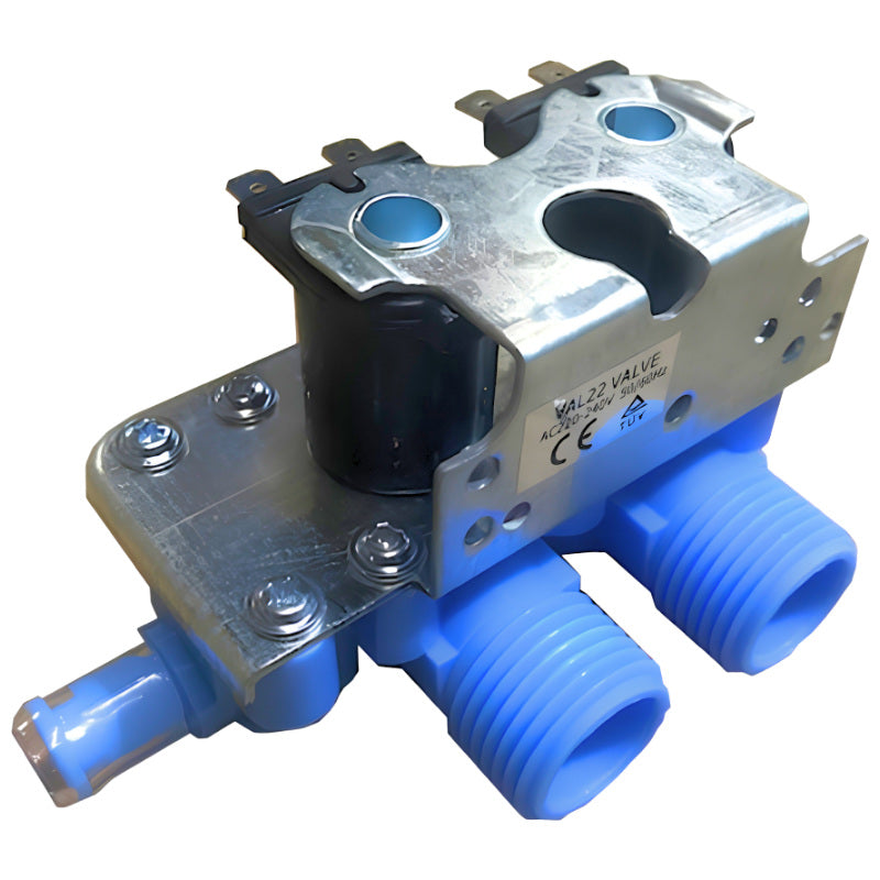 Double Water Inlet Solenoid Valve – Suits G.E, Kleenmaid, Speed Queen & Amana (WH13X63)