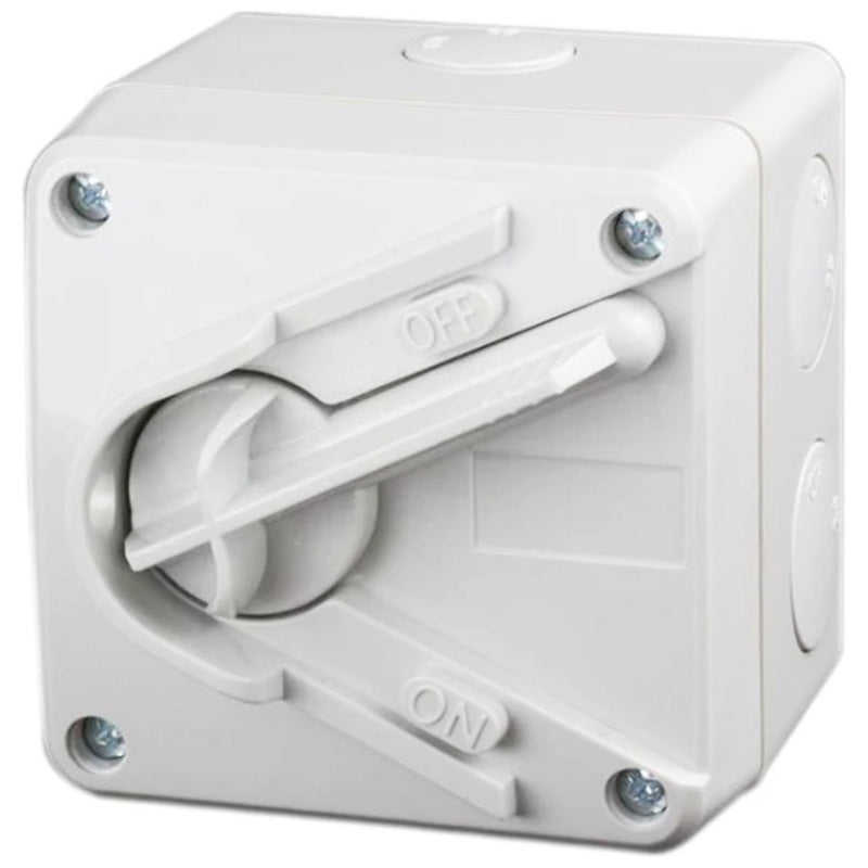 Mini Weatherproof Single Pole Isolator Switch 240V 20A IP66
