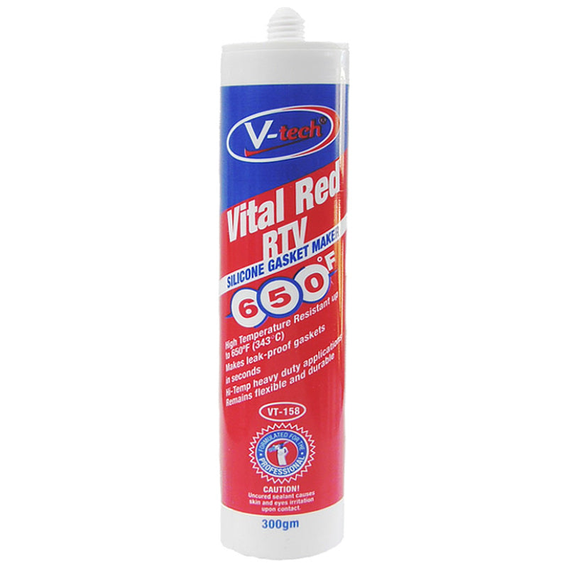 V-Tech Gasket Maker Vital Red 650'F RTV 300ml