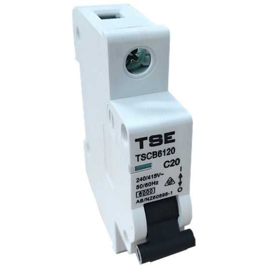 Miniature Circuit Breaker 20A Single Pole – 6kA C-Curve (TSCB6120)