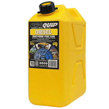 10L Plastic Fast Pour Fuel Can – Diesel Yellow