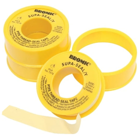 Supa-Seal Yellow PTFE Thread Seal Tape 0.1x12mm - 10M Roll