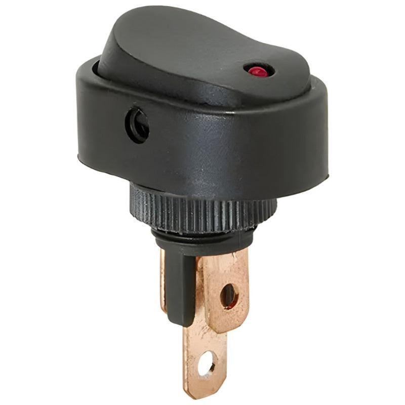 Red Illuminated Oval LED Rocker Switch – SPST 20A 12VDC