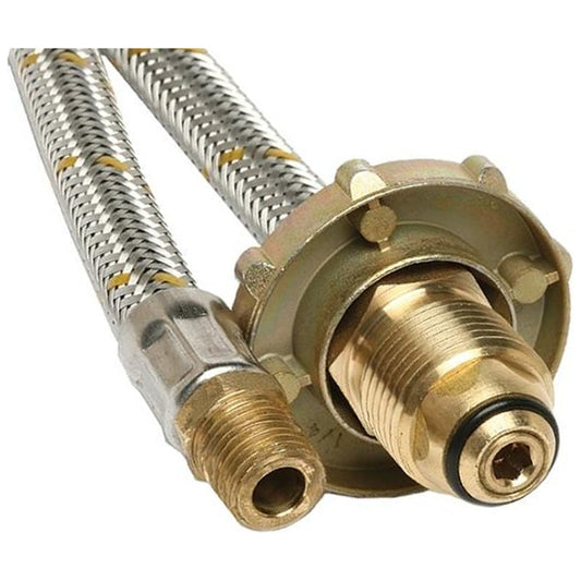 Bromic 6mm Stainless Steel Pigtail - 7/16-24 I/Flare x POL Hand Wheel (600mm)