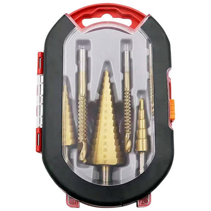 6-Piece Titanium-Coated Step Drill & Serrated Bit Set (Timber & Light Metals)