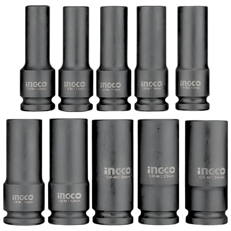 10 Peice 1/2" Deep Impact Socket Set