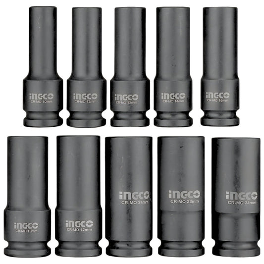 10 Peice 1/2" Deep Impact Socket Set