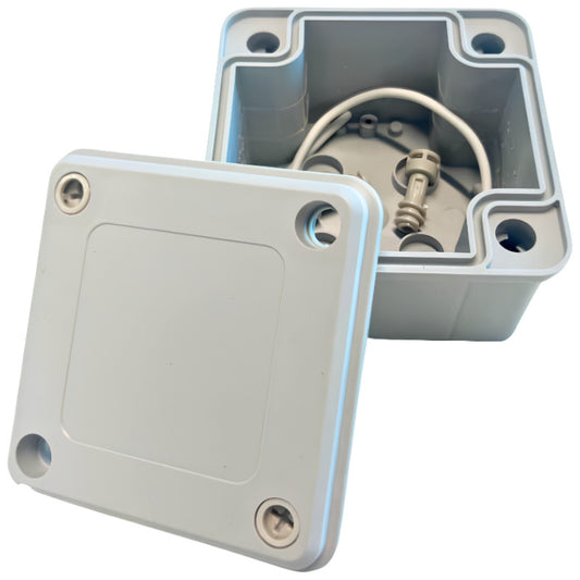 Weatherproof Electrical Junction Box – 96mm Square × 60mm Deep