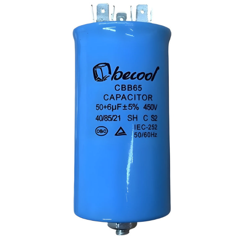 Capacitor 50+6uF 450V AC Metal with Stud (M8)
