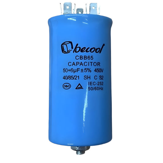 Capacitor 50+6uF 450V AC Metal with Stud (M8)
