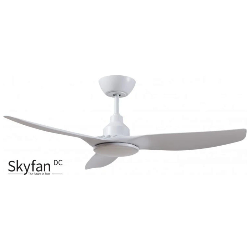 Skyfan 3-Blade DC Ceiling Fan White 1200mm with 20W 5‑Step Dimming LED Light
