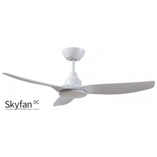 Skyfan 3-Blade DC Ceiling Fan White 1200mm with 20W 5‑Step Dimming LED Light