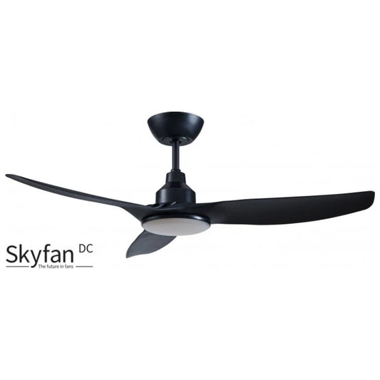 Skyfan 3-Blade DC Ceiling Fan Black 1200mm with 20W 5‑Step Dimming LED Light