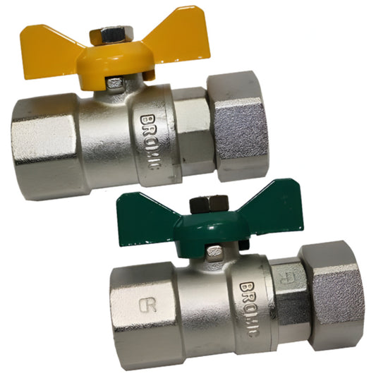 Bromic Ball Valve Kit Gas & Water RP3/4 x G3/4 Nut