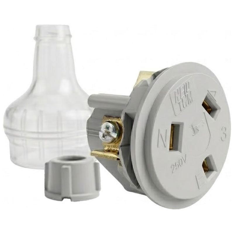 Heavy‑Duty 3‑Socket Female Extension Connector with Protective Cap
