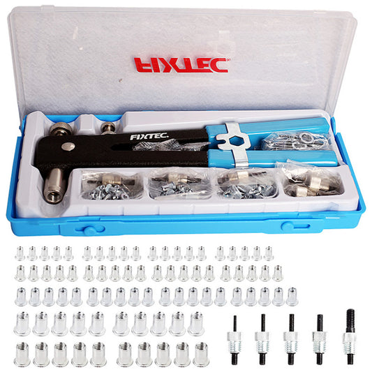 Manual 11" Pop Riveter Kit with 86-Piece Nut Rivets & Mandrels