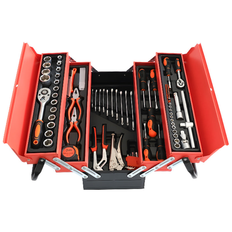 Professional 85-Piece Mechanical Tool Set with Metal Tool Box