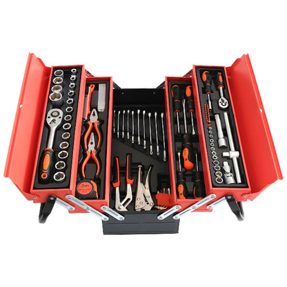 Professional 85-Piece Mechanical Tool Set with Metal Tool Box
