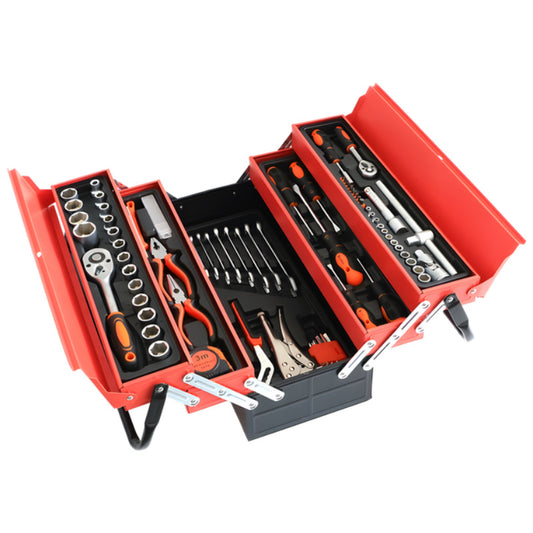 Professional 85-Piece Mechanical Tool Set with Metal Tool Box