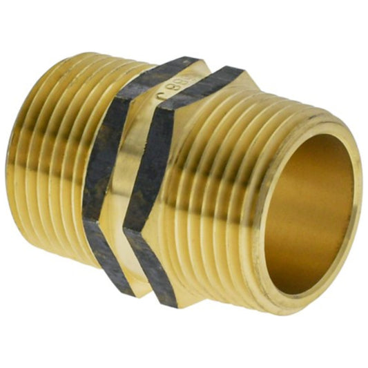 Metforge Hexagon Nipple Brass 25mm (Lead Free)