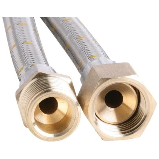 Bromic 10mm Stainless Steel Gas Hose 1/2" BSP FF x 1/2" BSP M (1200mm)