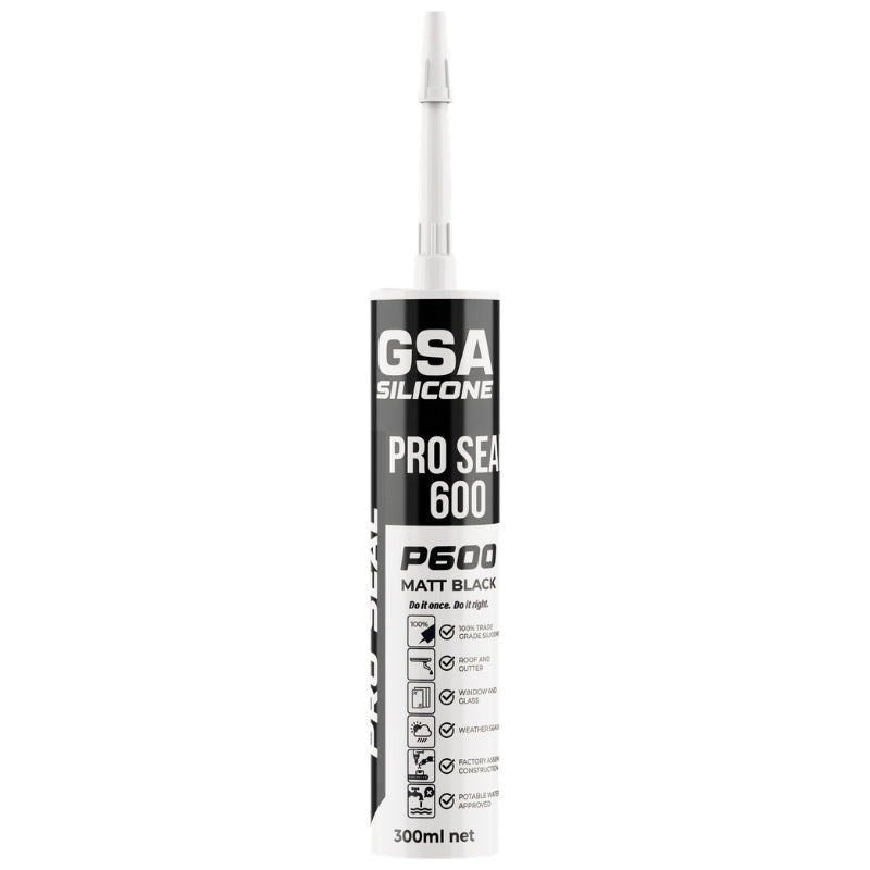 GSA Pro Seal 600 Industrial-Strength Silicone Sealant 300ml (Matt Black)