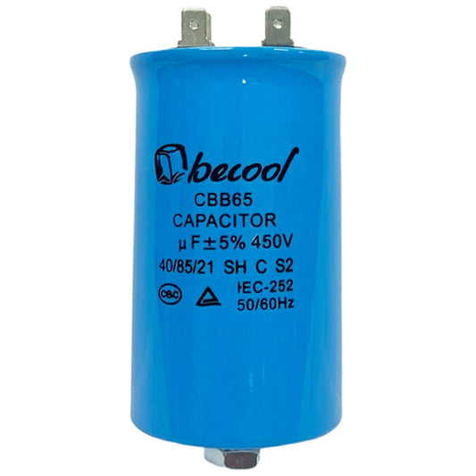 Capacitor 8uF 450V AC 55mm x 40mm Metal with Stud (M8)