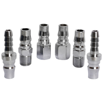 Air Hose Quick Coupler & Plug Kit 1/4" – 6 Piece