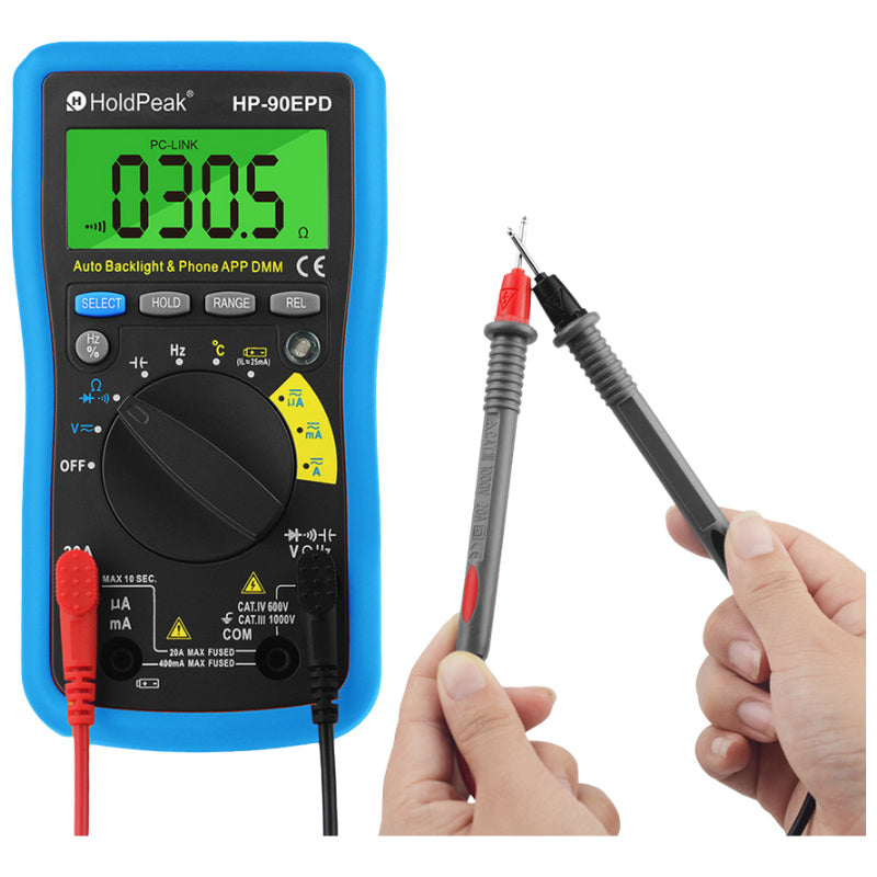 HoldPeak HP-90EPD Smart Digital Multimeter with Bluetooth App Link