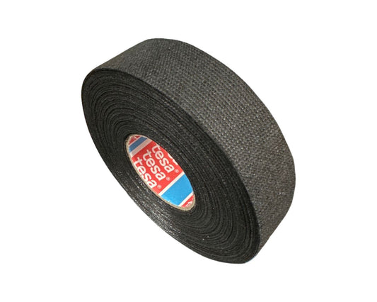 TESA 51608 flexible vehicle engine cable wrapping and protection PET fleece wire harness tape Color:black,Specifications:25MM*25M