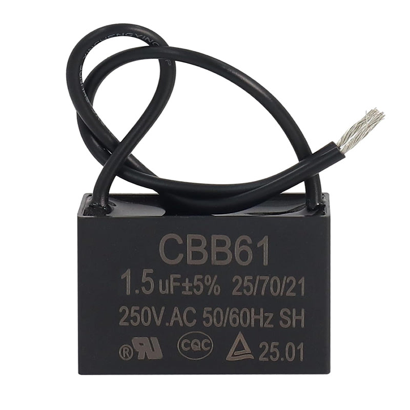 Capacitor 1.5uF 4-Pin Square Motor Run 450V AC 40mm × 40mm × 20mm with Leads