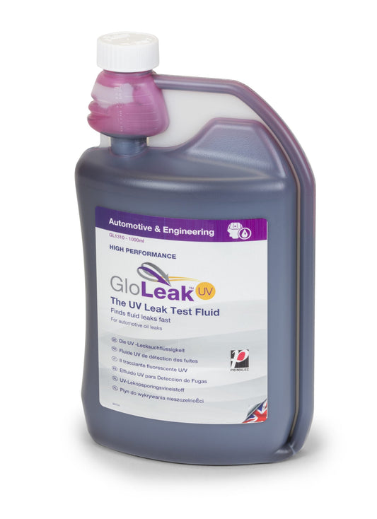 All purpose engine oil / transmission /hydraulic / power steering / fuel system UV leak detection additive. (20 ml to 5.00 L) crankcase oil. 250 ml bottle