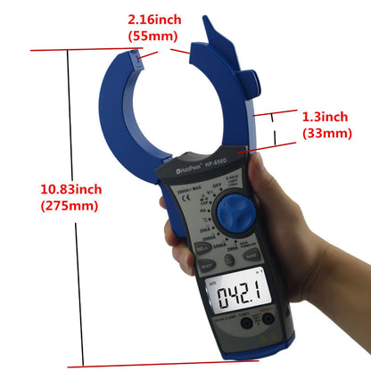 HoldPeak HP-850D 2000A Clamp Meter with Frequency Temperature Capacitance Duty Cycle Test