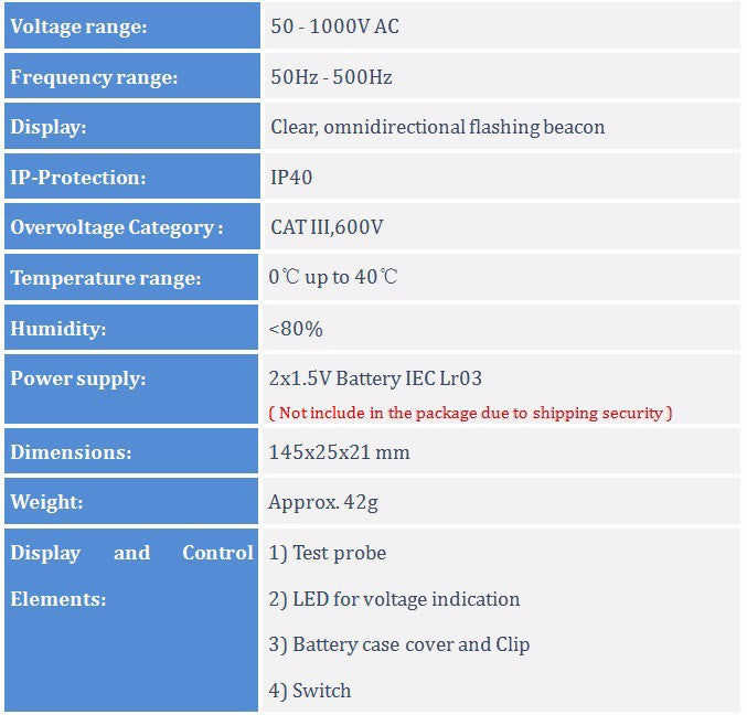 HP-700C Portable Non-Contact AC Electric Volt Tester