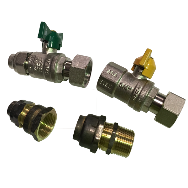 BALL VALVE KIT Gas and Water RP3/4 x G3/4 Nut