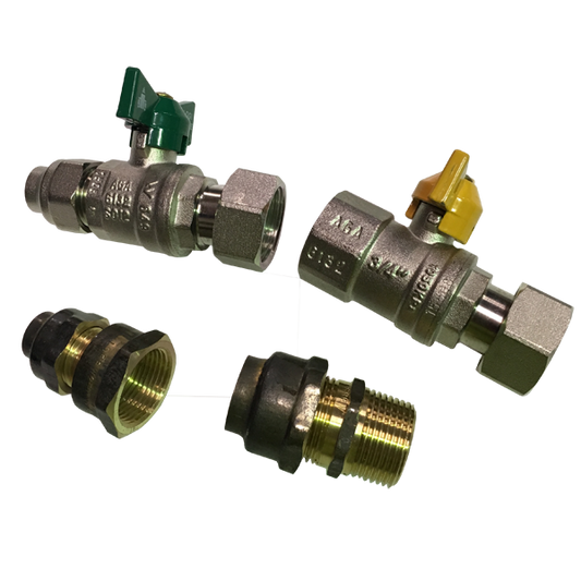 BALL VALVE KIT Gas and Water RP3/4 x G3/4 Nut