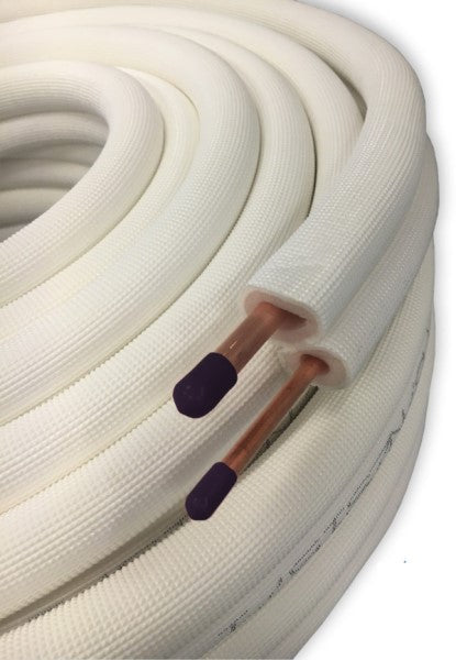 PAIR COIL 6.35 x 0.8 + 9.52 x 0.8 x 20 METERS 9MM INSULATION 90 Deg C HEATING RESISTANT WITH FIRE PROOF