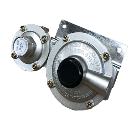 LPG TWIN STAGE CARAVAN GAS REGULATOR RV MOTOR HOME OR HOUSE 250MJ 5kg/hr Outlet pressure is 2.8kpa