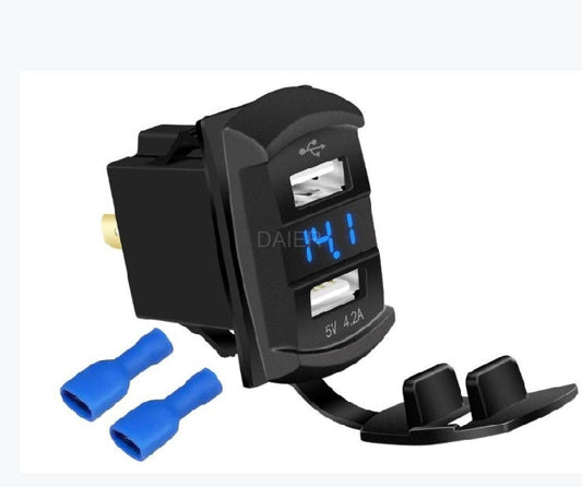 5V 4.2A USB Socket with voltmeter,2 with voltmeter,2