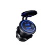 QC3.0 Dual USB Socket with Switch function,Dust Cover and Standard Nut,BLUE LED+Cable for DC Sockets