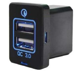 Toyota Quick Charge 3.0 USB Socket Charger Power Outlet, Blue LED
