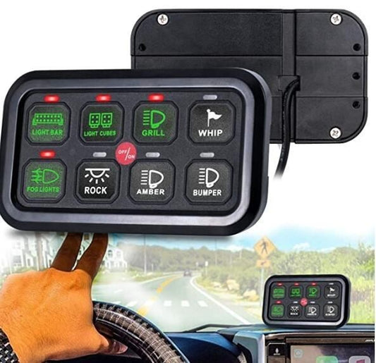 8 Gang Switch Panel Electronic Relay System, Green LED