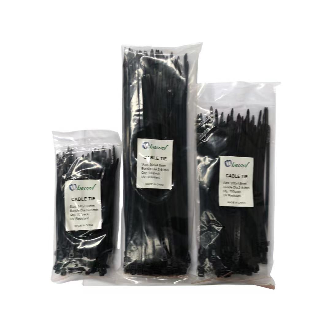 3x Nylon tie 200mm X 4.8mm 100pcs/bag Black