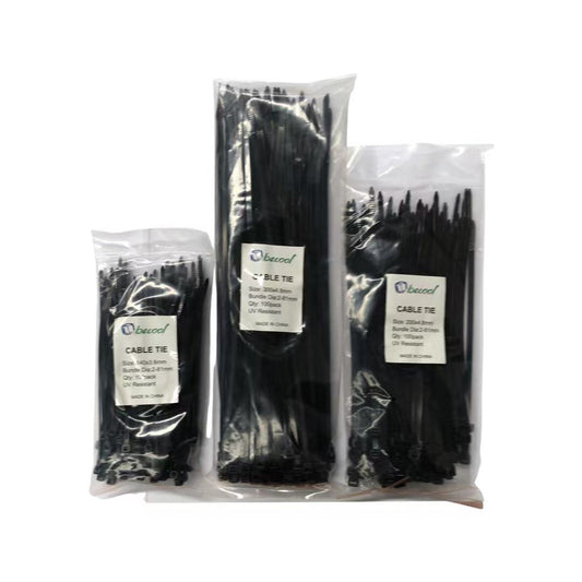 3x Nylon tie 200mm X 4.8mm 100pcs/bag Black